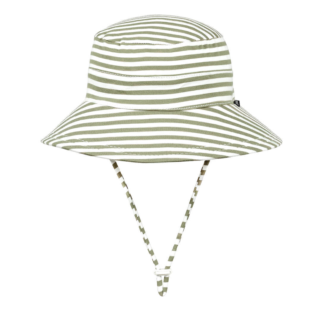 Kids Classic Bucket Sun Hat - Khaki Stripe