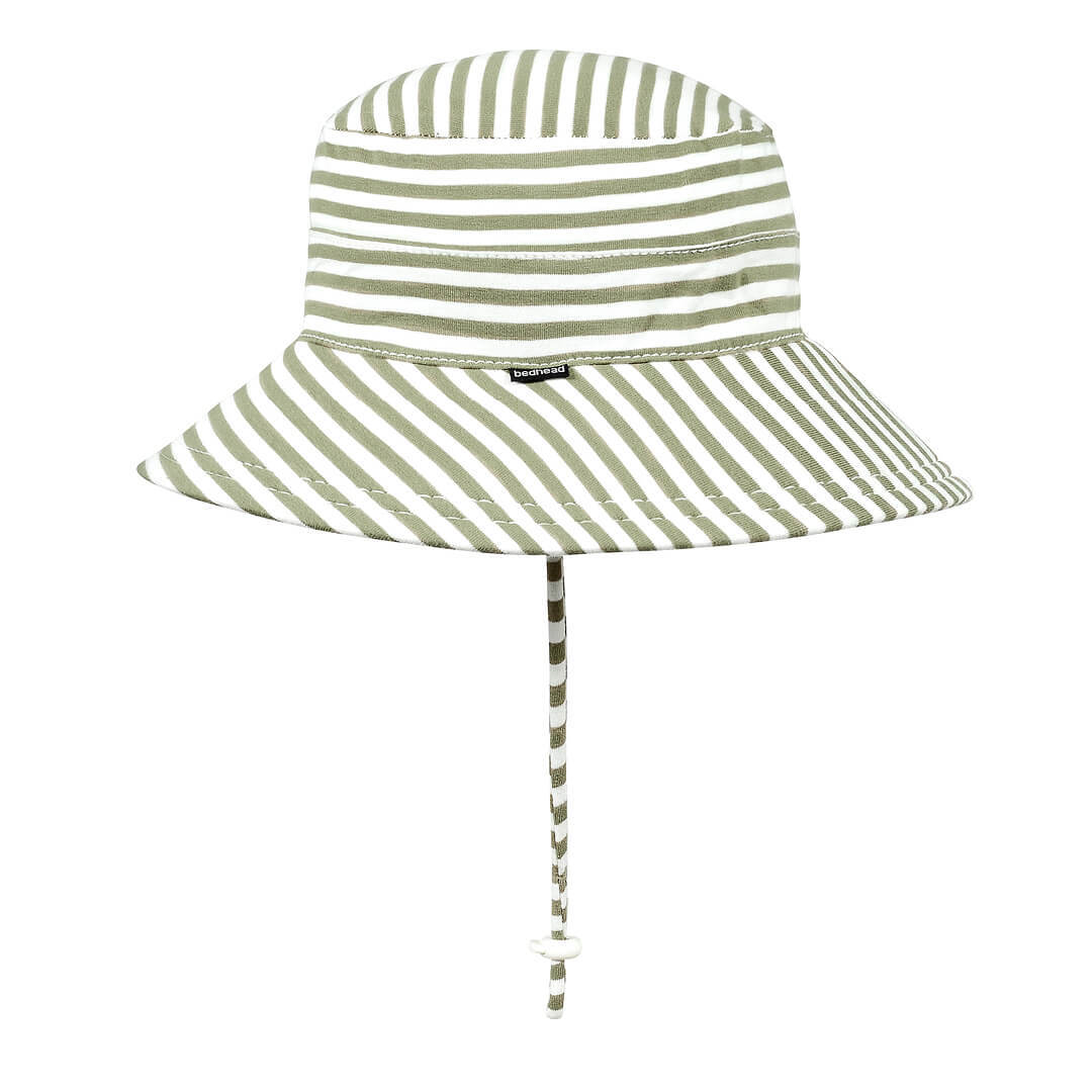 Kids Classic Bucket Sun Hat - Khaki Stripe