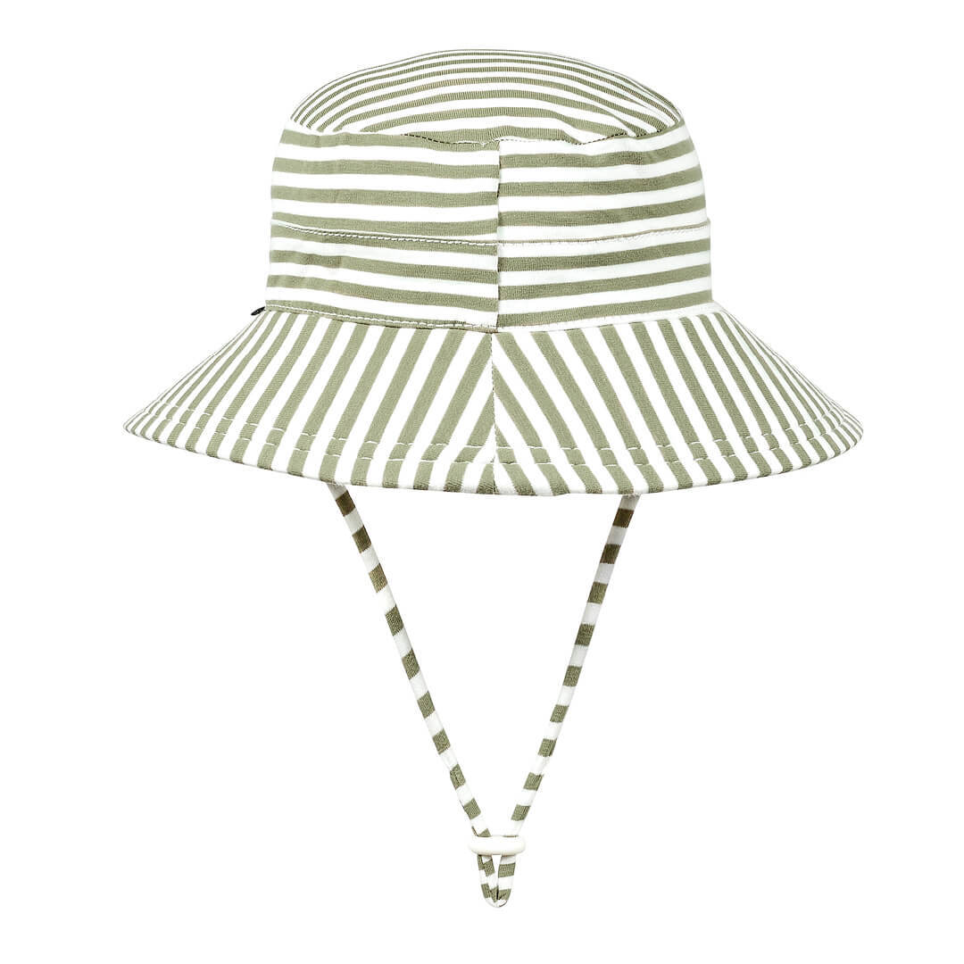 Kids Classic Bucket Sun Hat - Khaki Stripe