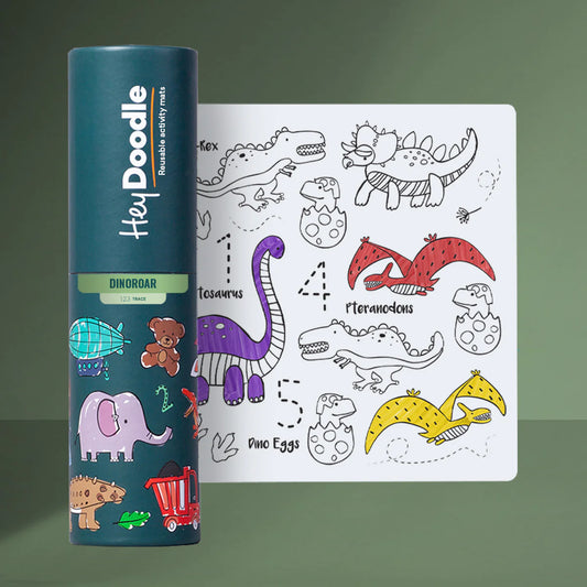 Hey Doodle - Reusable Colouring Mini Mat - Dino Roar