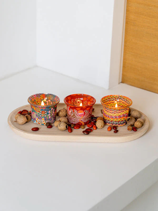 Aboriginal Dreamtime Blooms Candle Votive Gift Pack