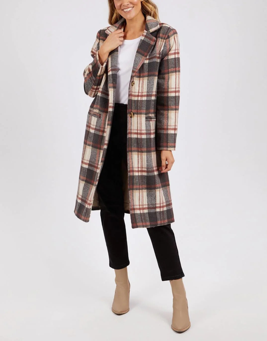 Westward Coat - Rust / Tan Check