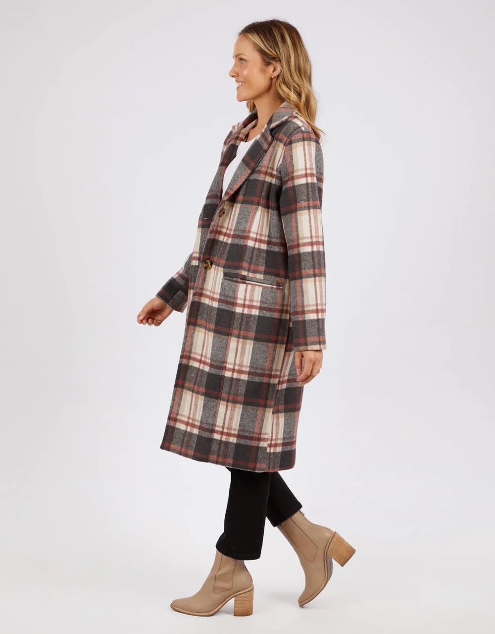 Westward Coat - Rust / Tan Check