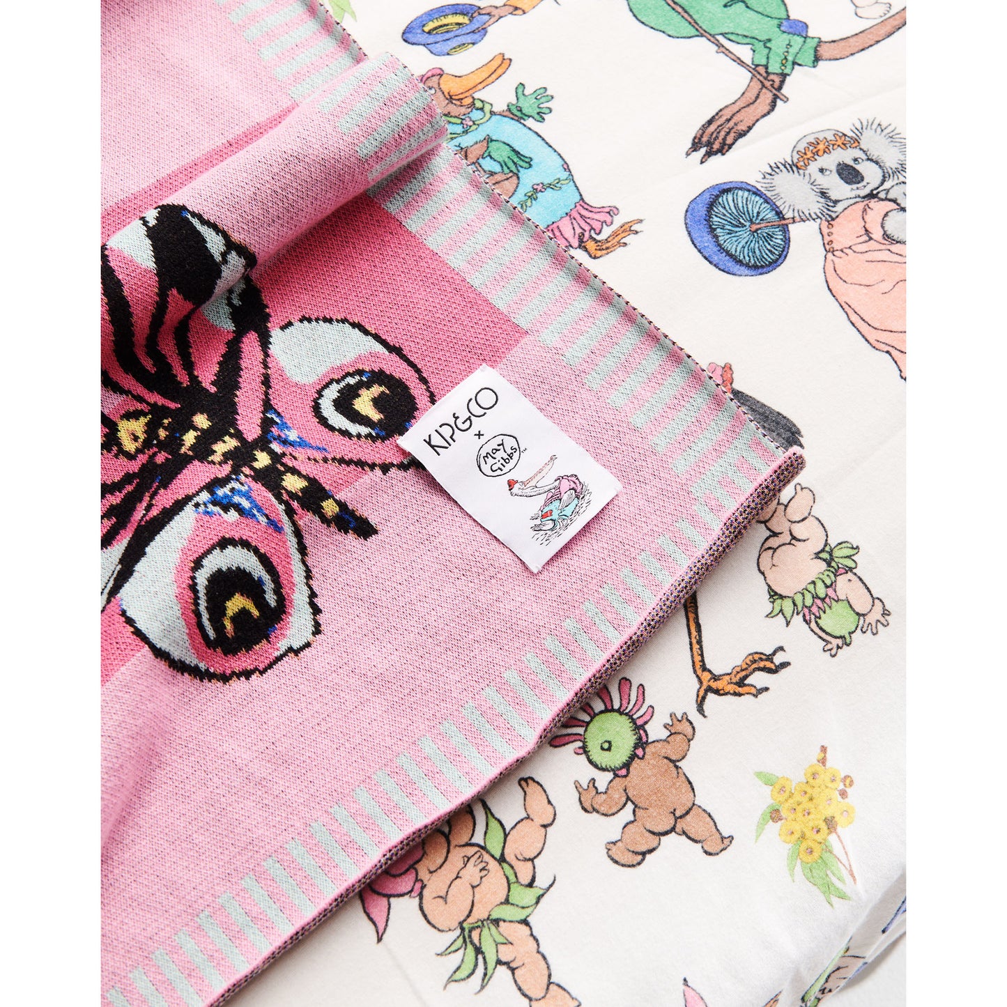 Kip&Co x May Gibbs Fly Baby Cotton Knitted Blanket