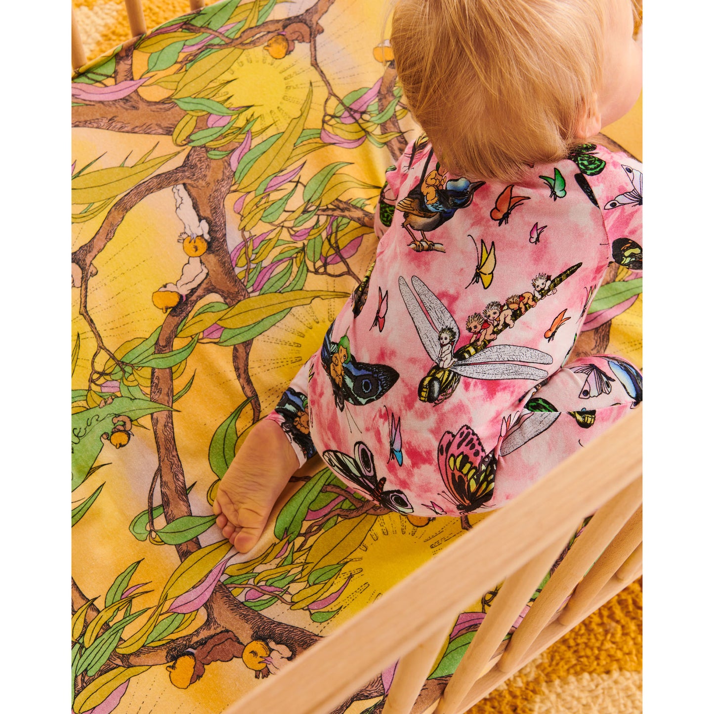 Kip&Co x May Gibbs Fly Baby Organic Long Sleeve Zip Romper