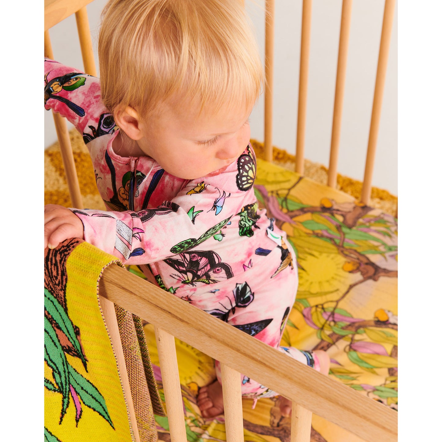 Kip&Co x May Gibbs Fly Baby Organic Long Sleeve Zip Romper