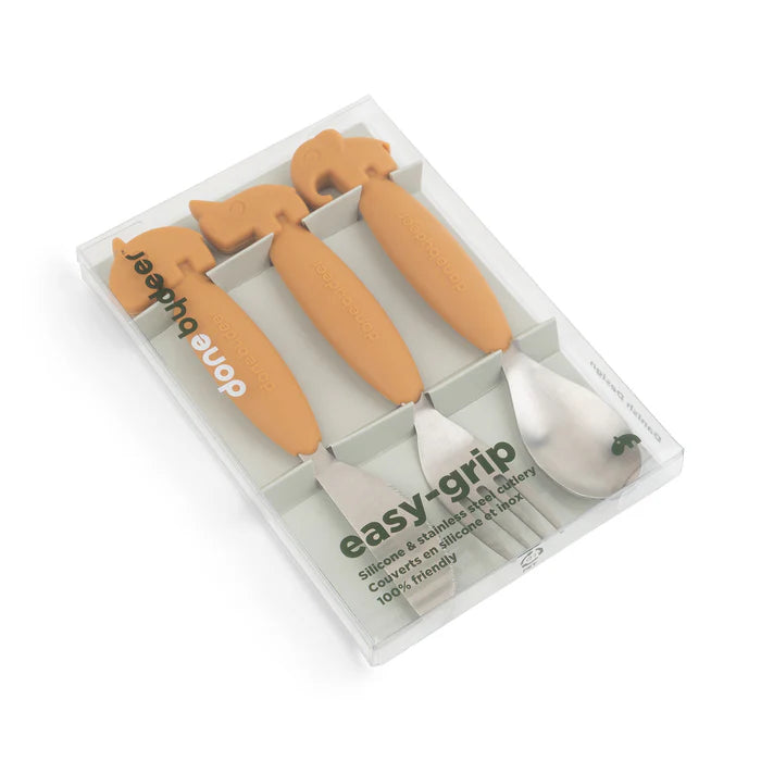 Easy Grip Cutlery Set - Mustard