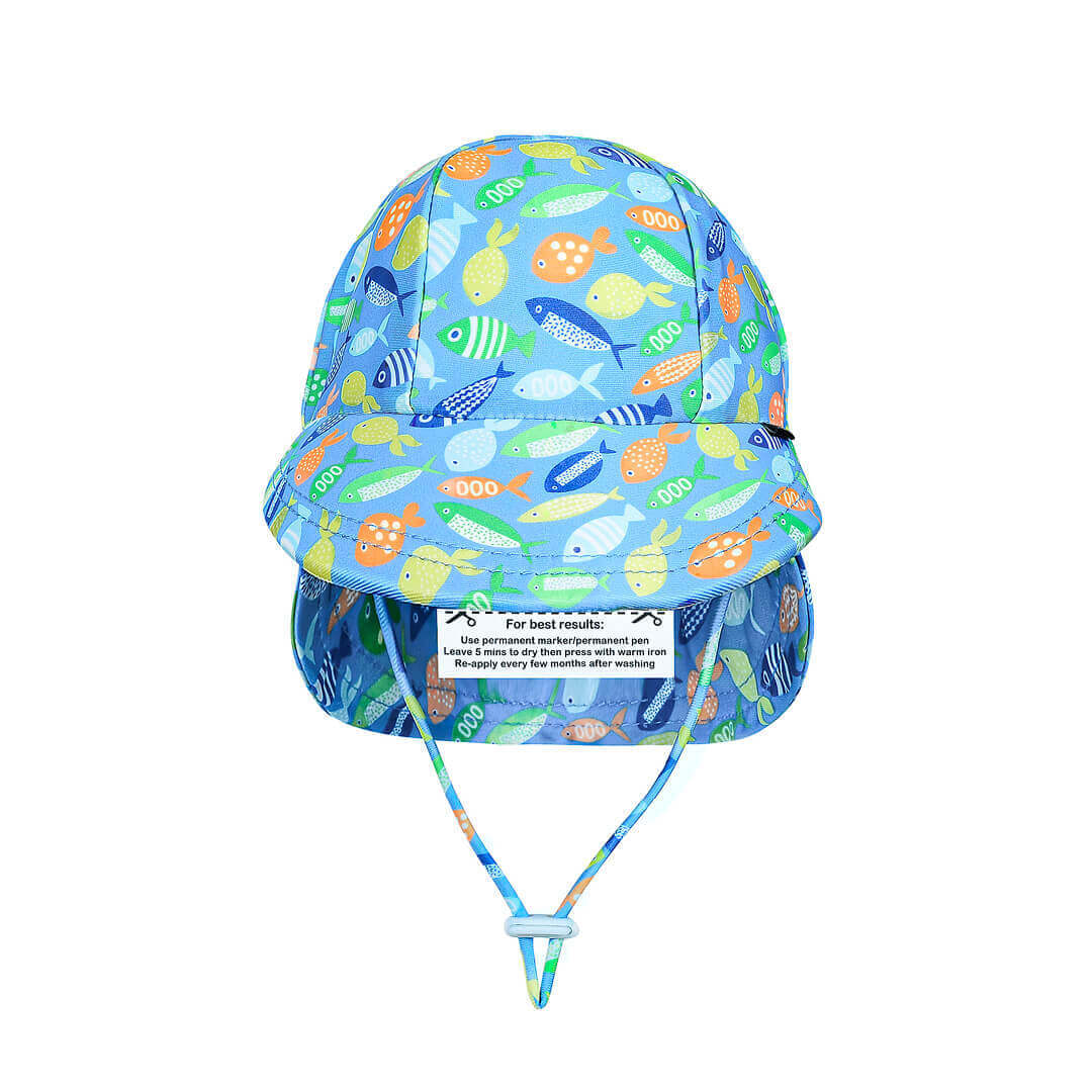 Kids Swim Legionnaire Flap Beach Hat - Pisces