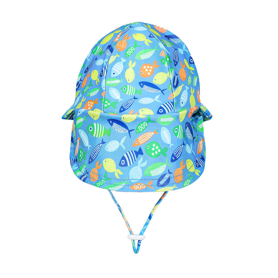 Kids Swim Legionnaire Flap Beach Hat - Pisces