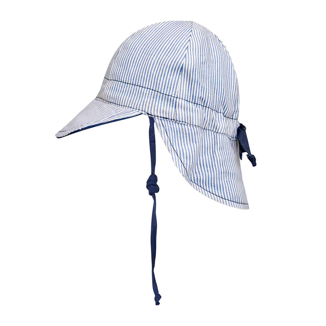 'Lounger' Baby Reversible Flap Sun Hat - Charlie / Indigo