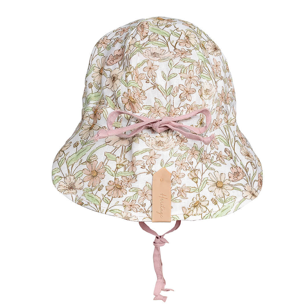 'Lounger' Baby Reversible Flap Sun Hat - Poppy / Rosa