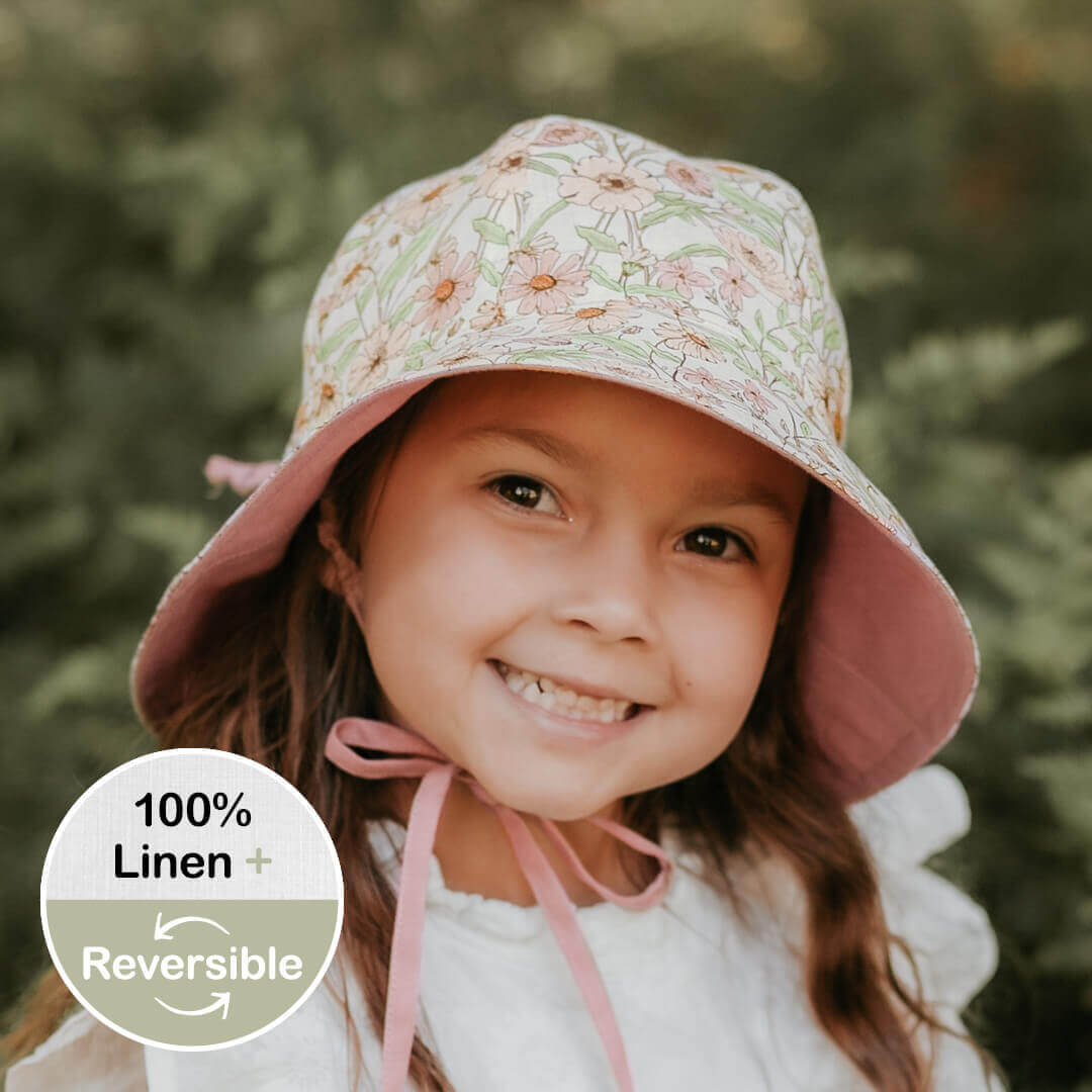 'Wanderer' Panelled Bucket Sun Hat - Poppy / Rosa