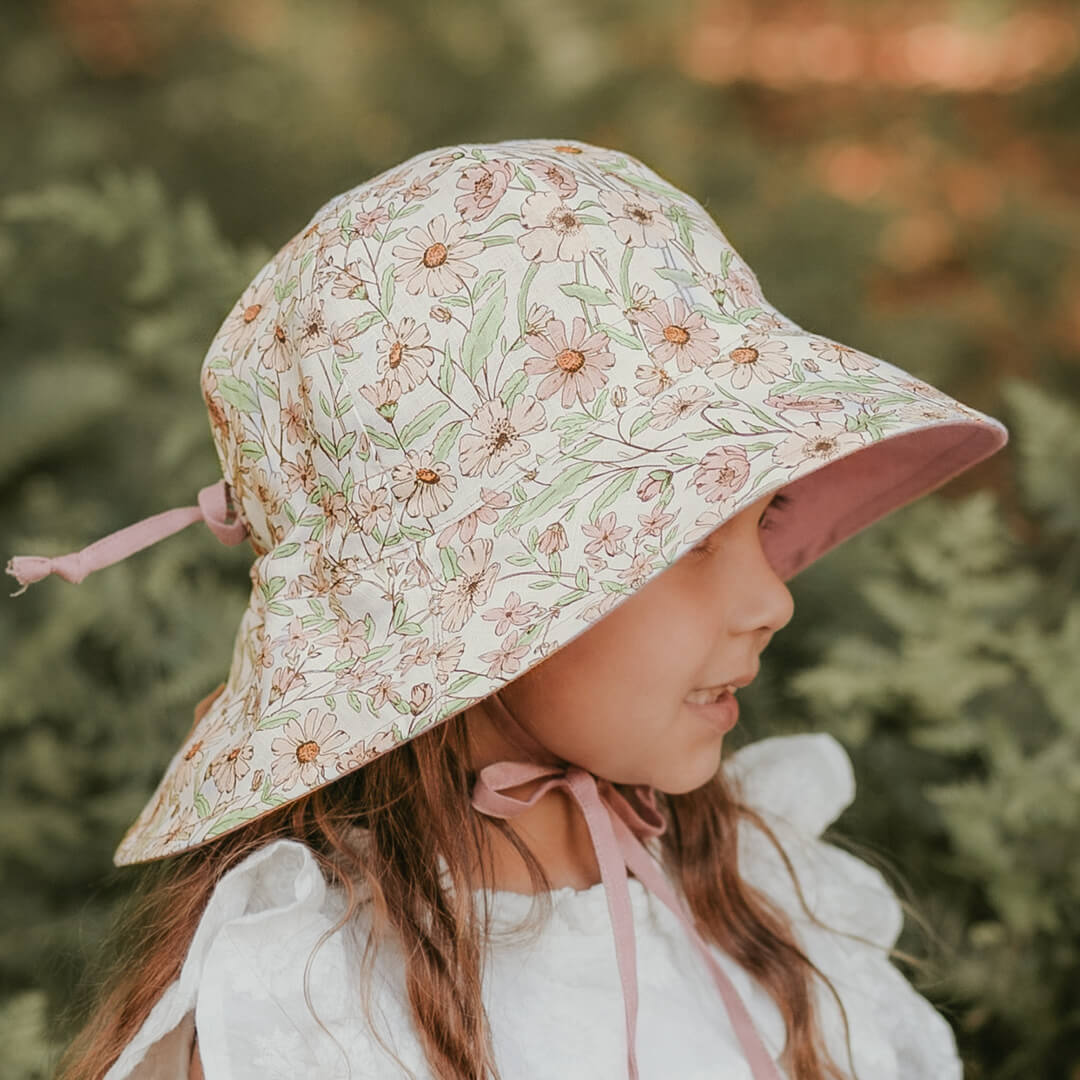 'Wanderer' Panelled Bucket Sun Hat - Poppy / Rosa
