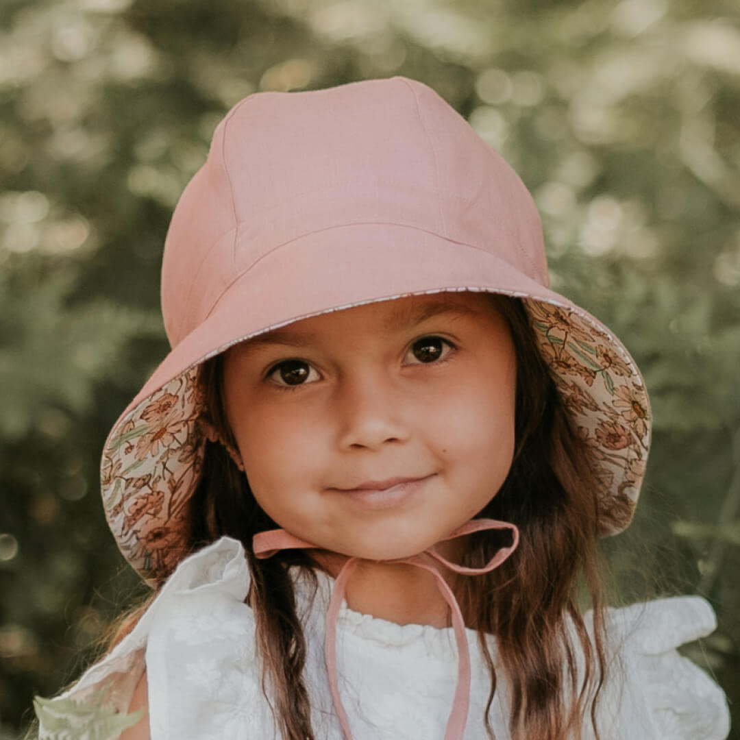 'Wanderer' Panelled Bucket Sun Hat - Poppy / Rosa