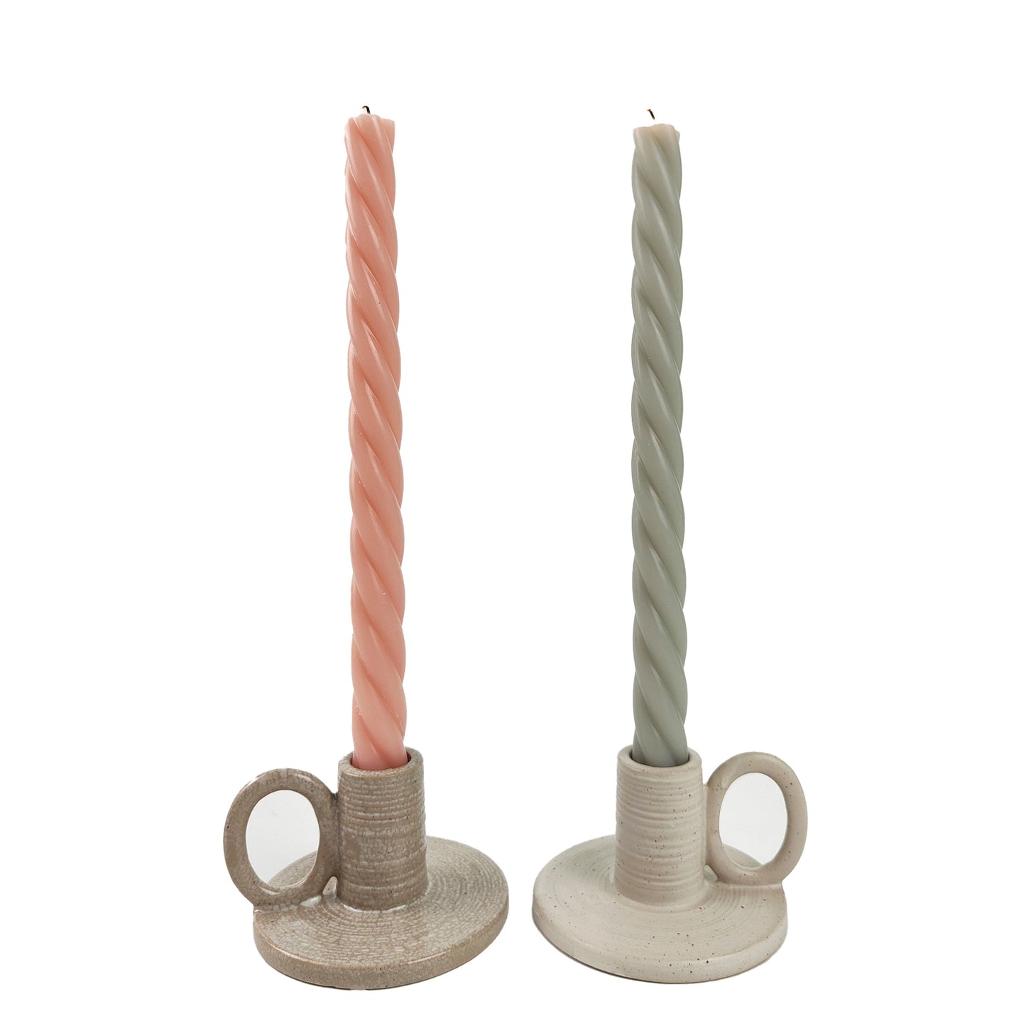 Swirl Pillar Candles in Rose & Smoke - Vanilla Scented
