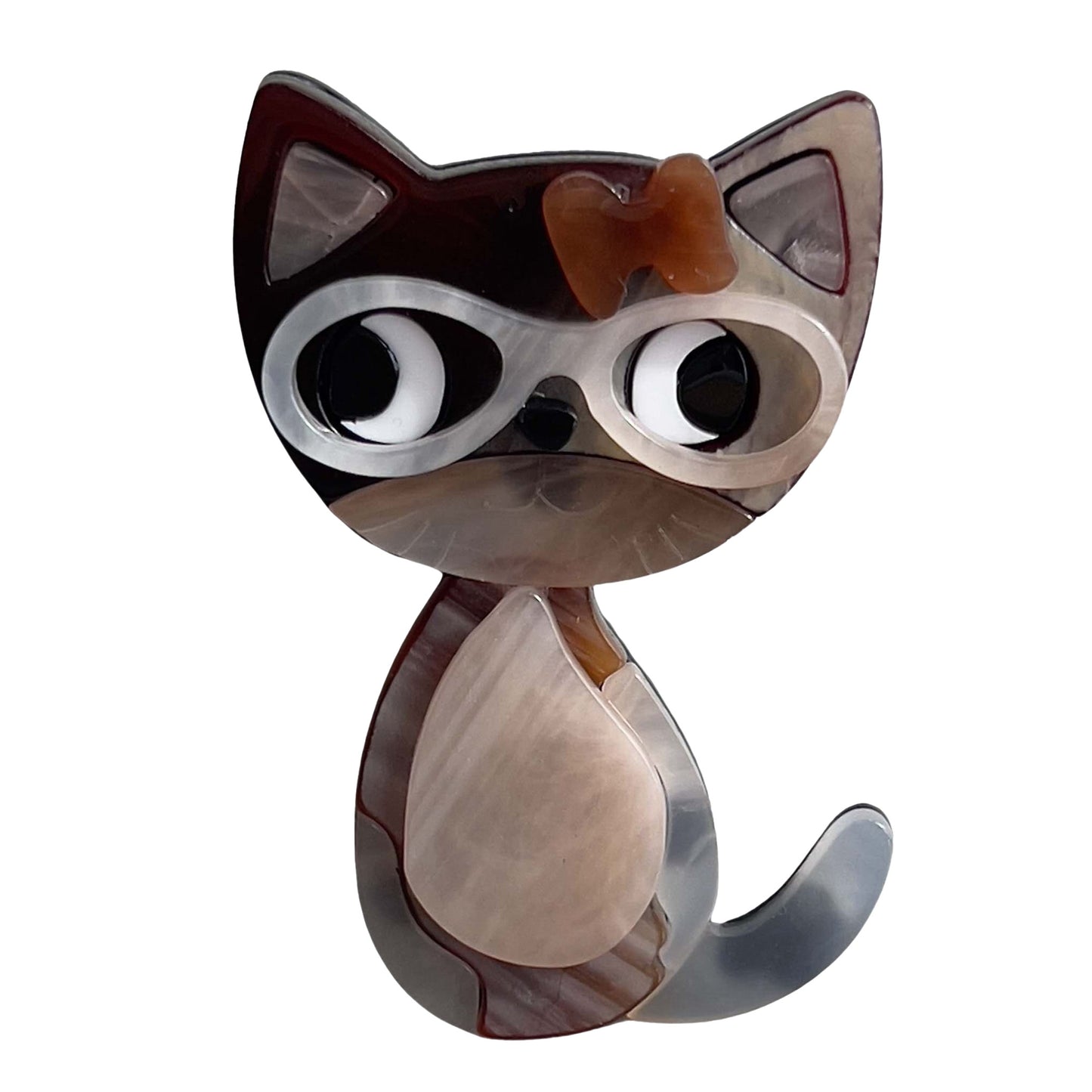 Iris Kitty Brooch