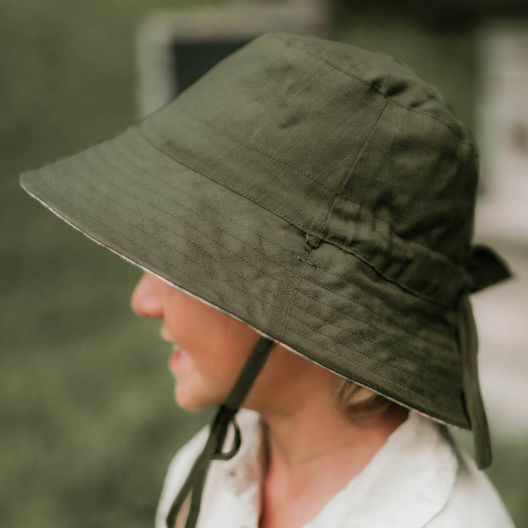 'Explorer' Kids Classic Bucket Sun Hat - Gwen / Moss