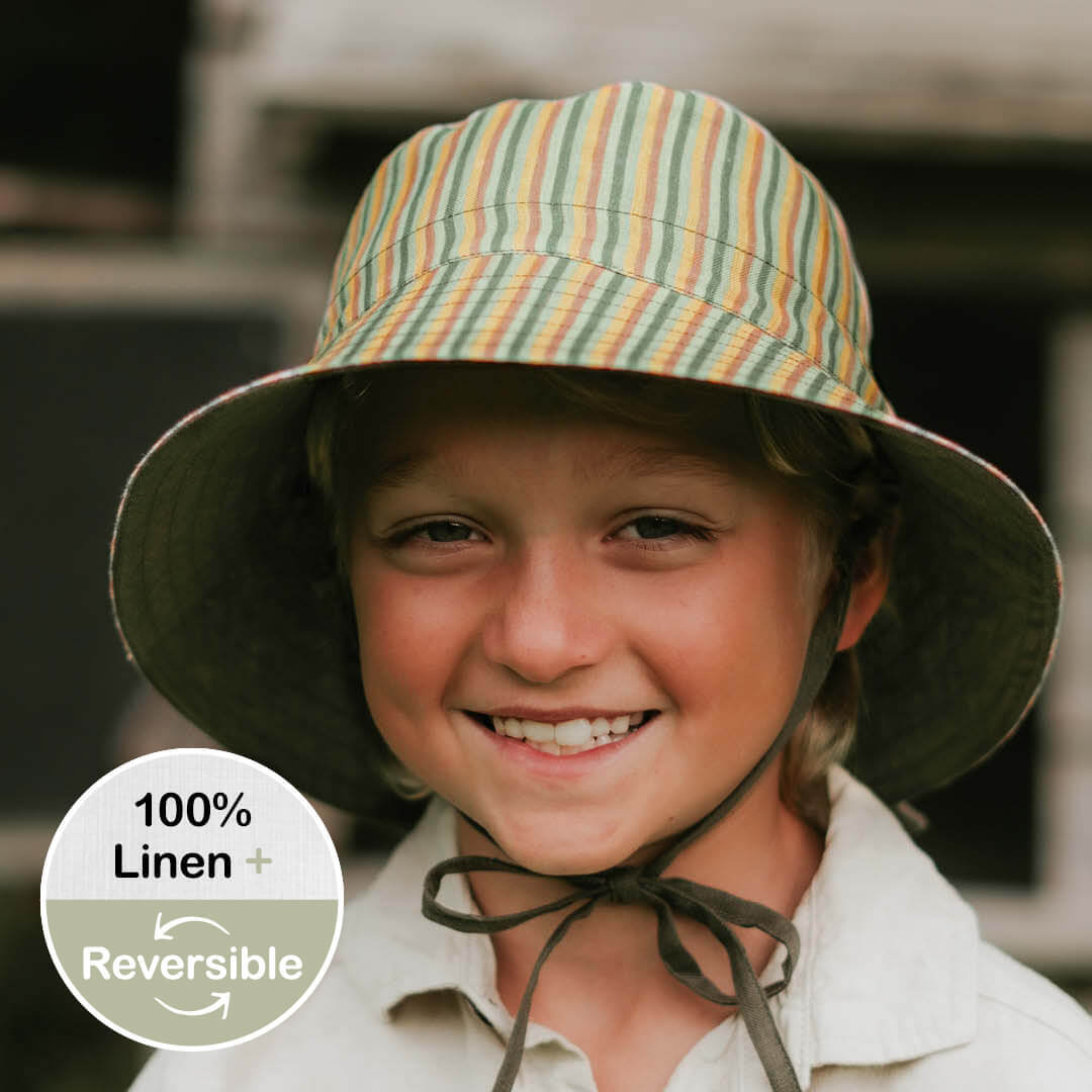 'Explorer' Kids Classic Bucket Sun Hat - Gwen / Moss