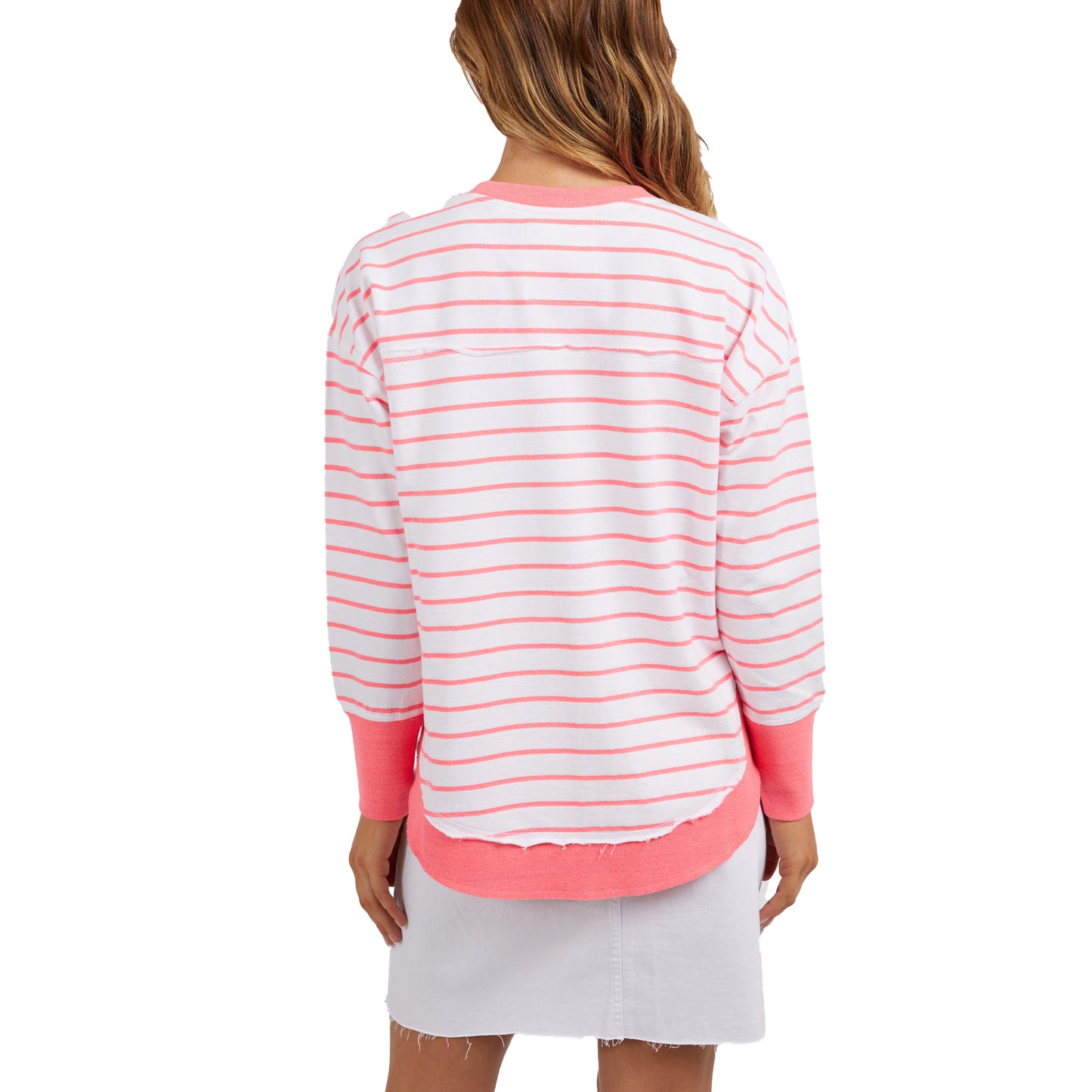 Foxwood Simplified Crew - Neon Pink Stripe