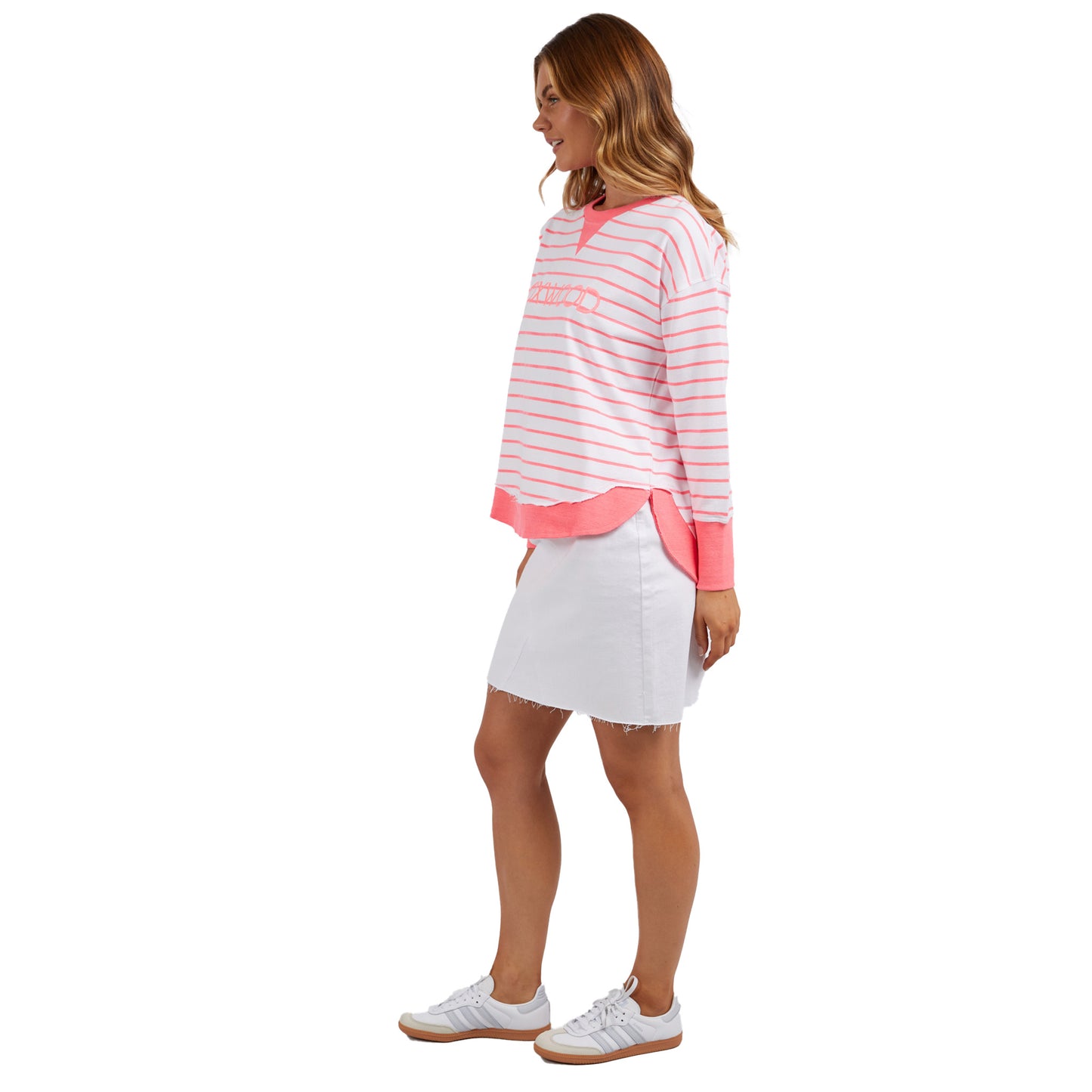 Foxwood Simplified Crew - Neon Pink Stripe