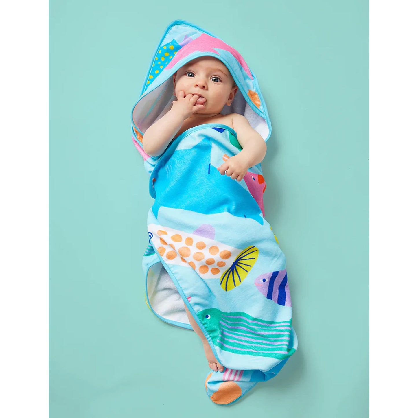 Rainbow Reef Baby Hooded Towel
