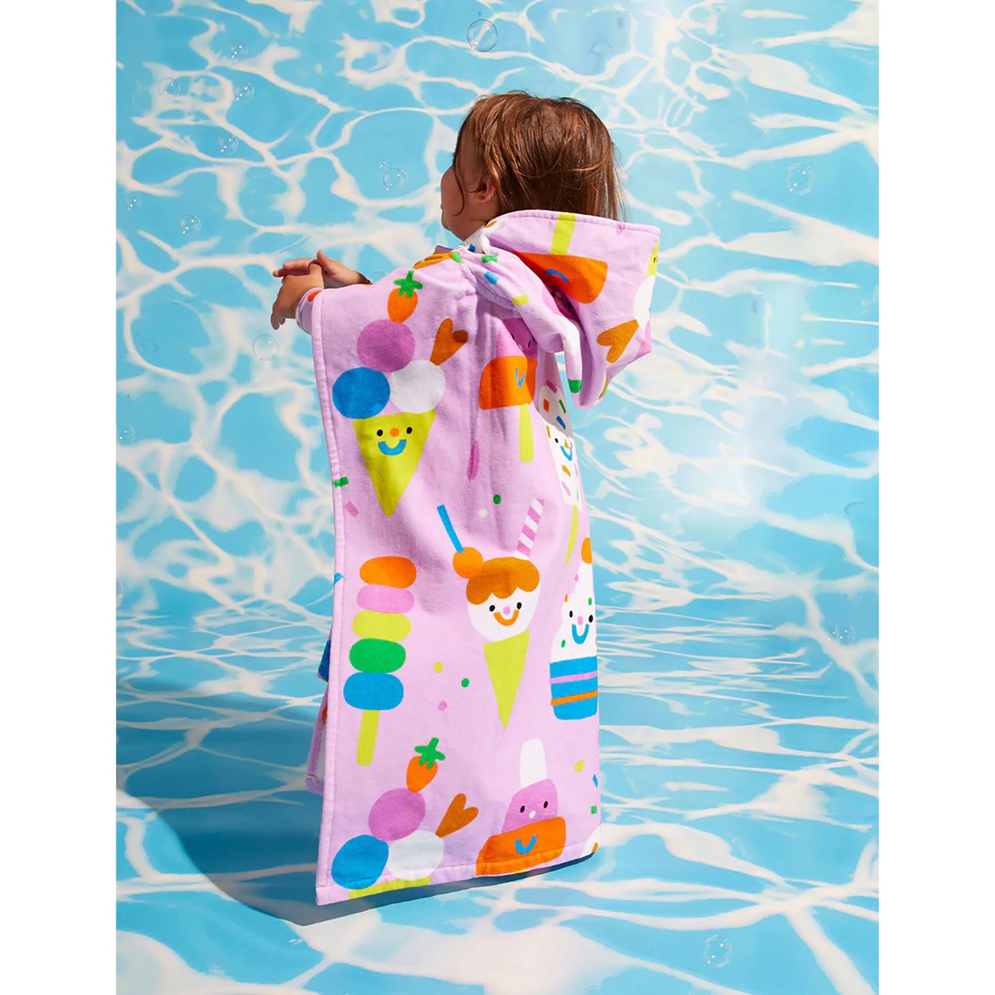 Sundae Fun Day Kids Hooded Towel