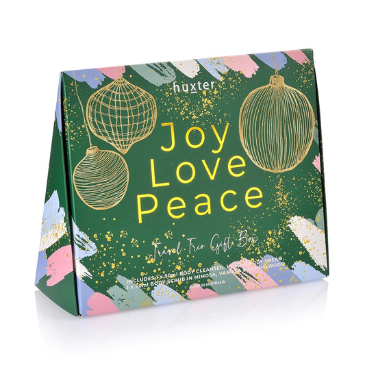 Travel Trio - 'Joy Love Peace' - Green Xmas Baubles