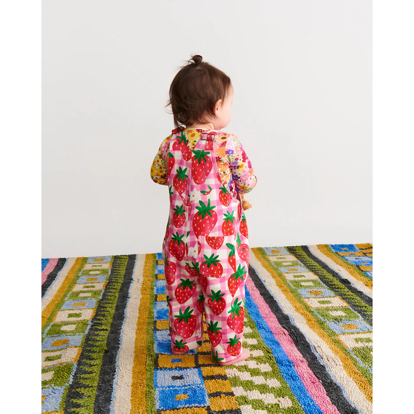 Strawberry Jam Organic Cotton Quilted Fleece Overalls