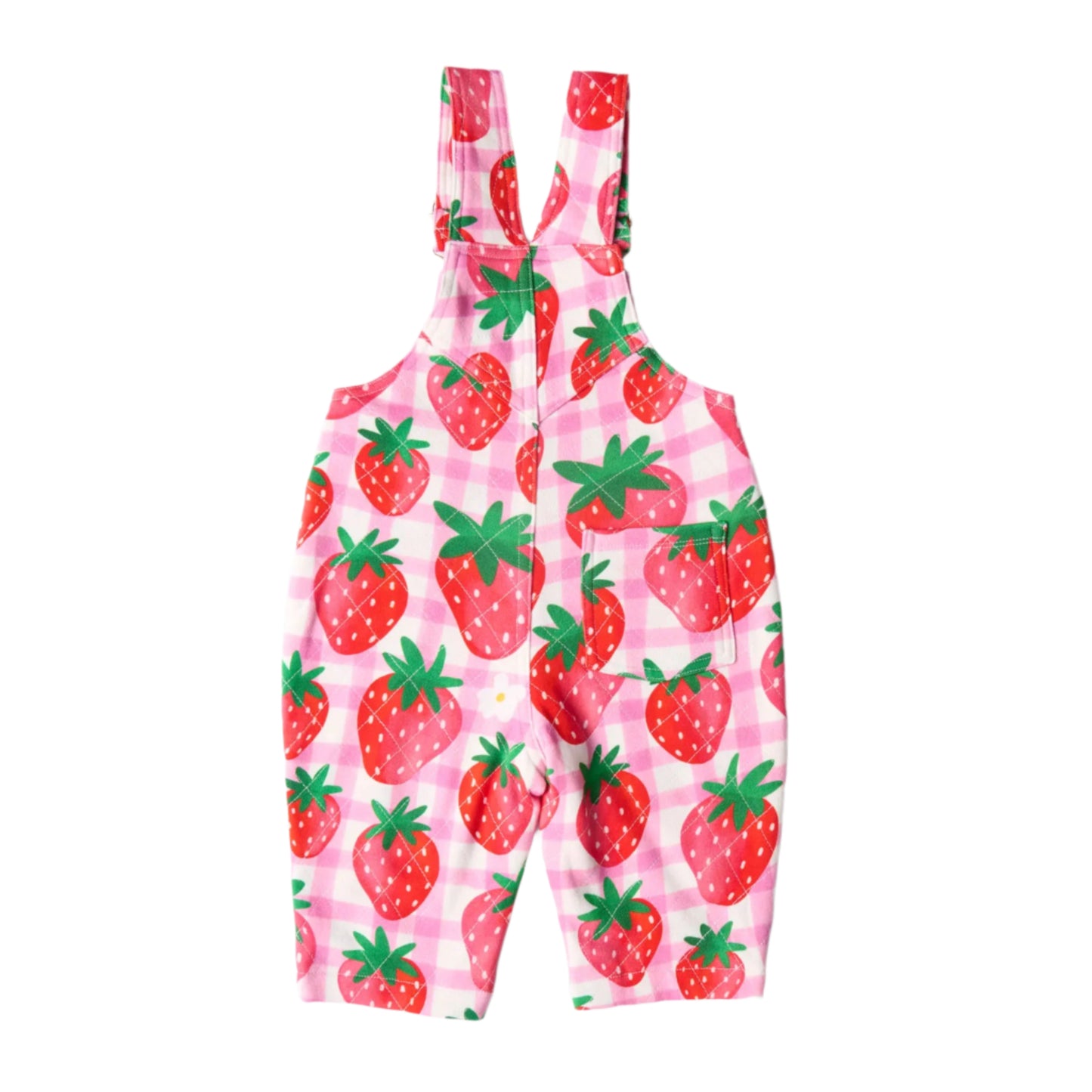 Strawberry Jam Organic Cotton Quilted Fleece Overalls