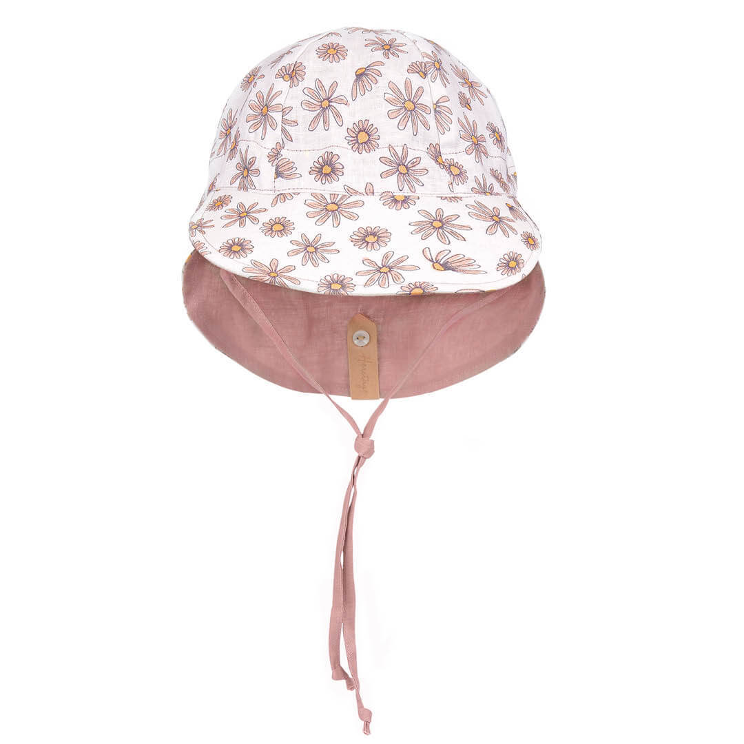 'Lounger' Baby Reversible Flap Sun Hat - Paige / Rosa