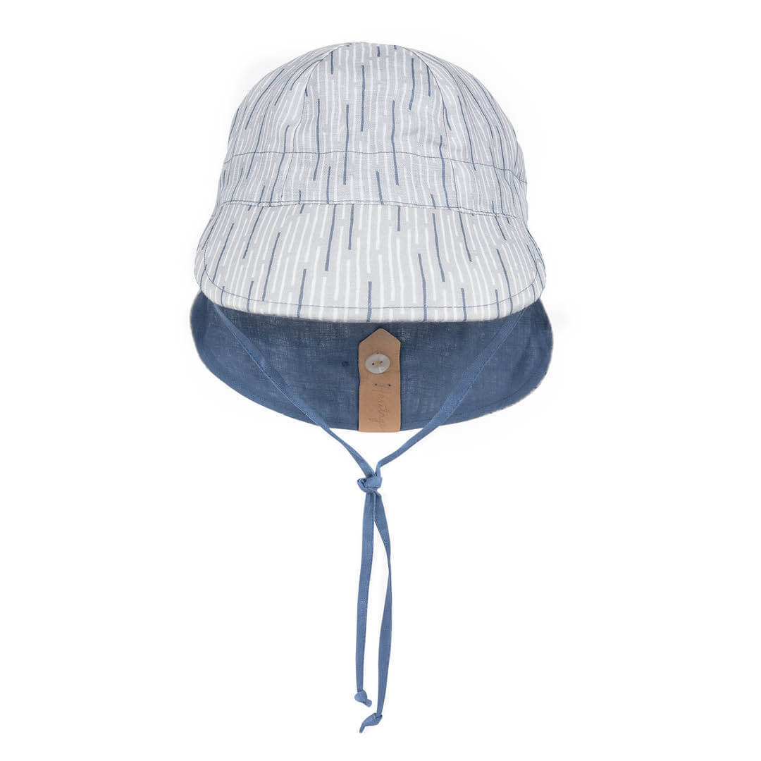 'Lounger' Baby Reversible Flap Sun Hat - Sprig / Steele