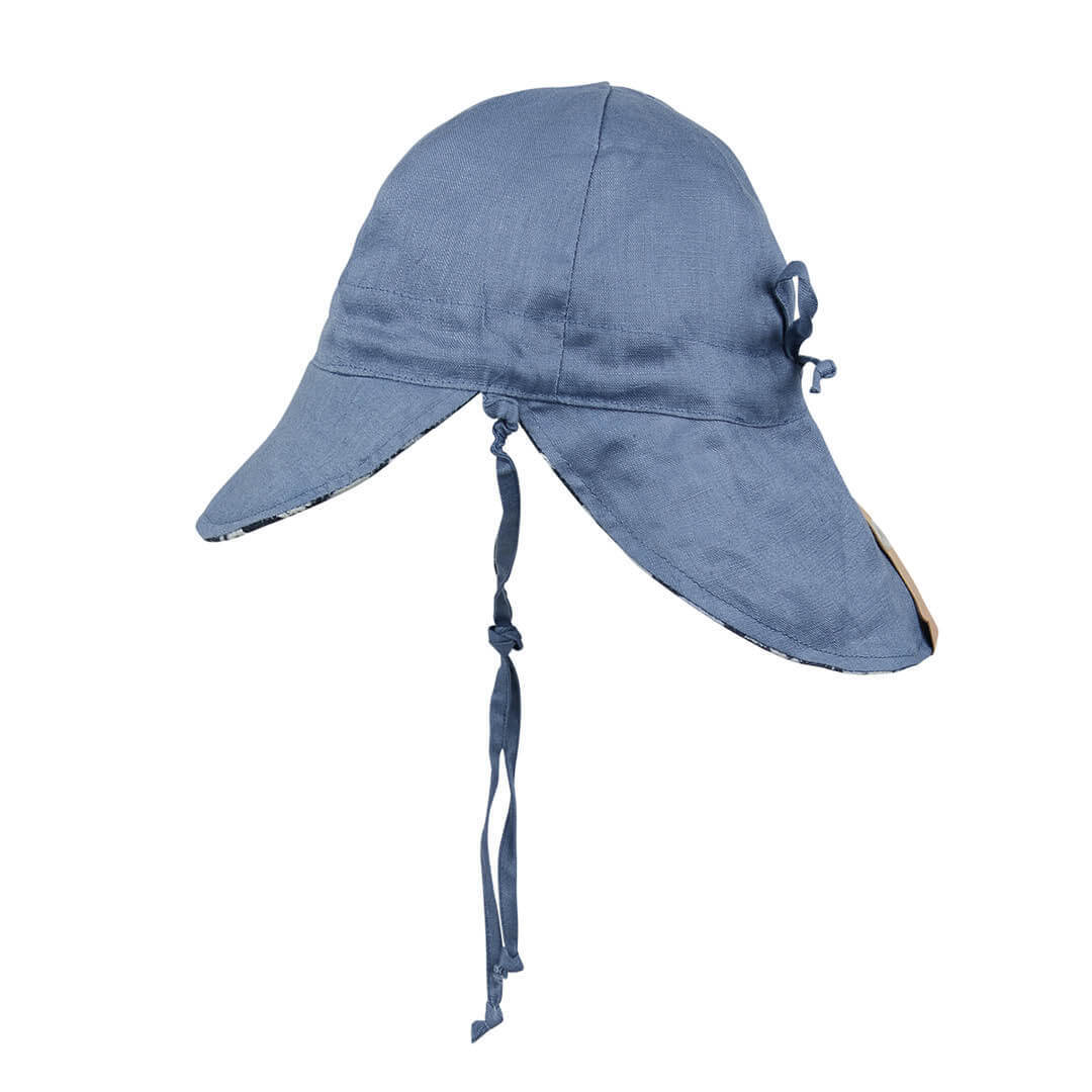 'Lounger' Baby Reversible Flap Sun Hat - Sprig / Steele