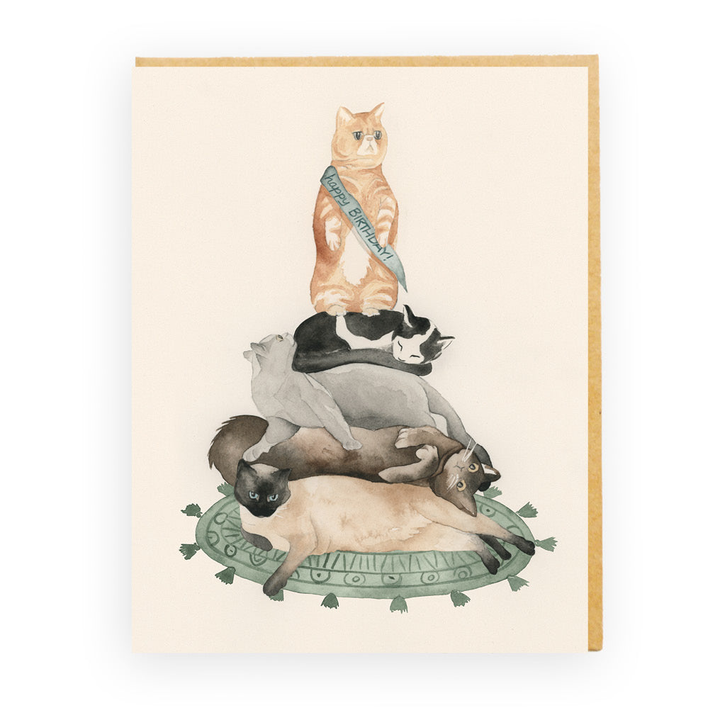 Cat Stack Greeting Card