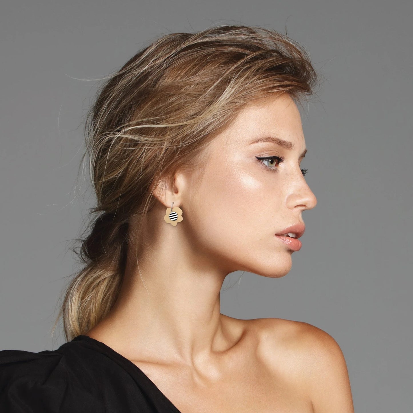LUXE Ahoy Layered Floral Tab Hoop Earrings