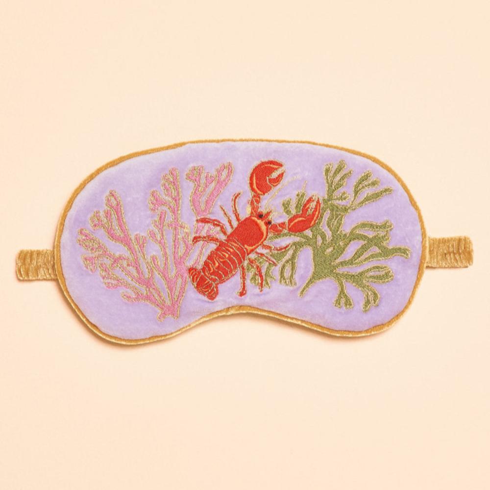 Luxury Lavender Velvet Eye Mask - Lobster - Lavender
