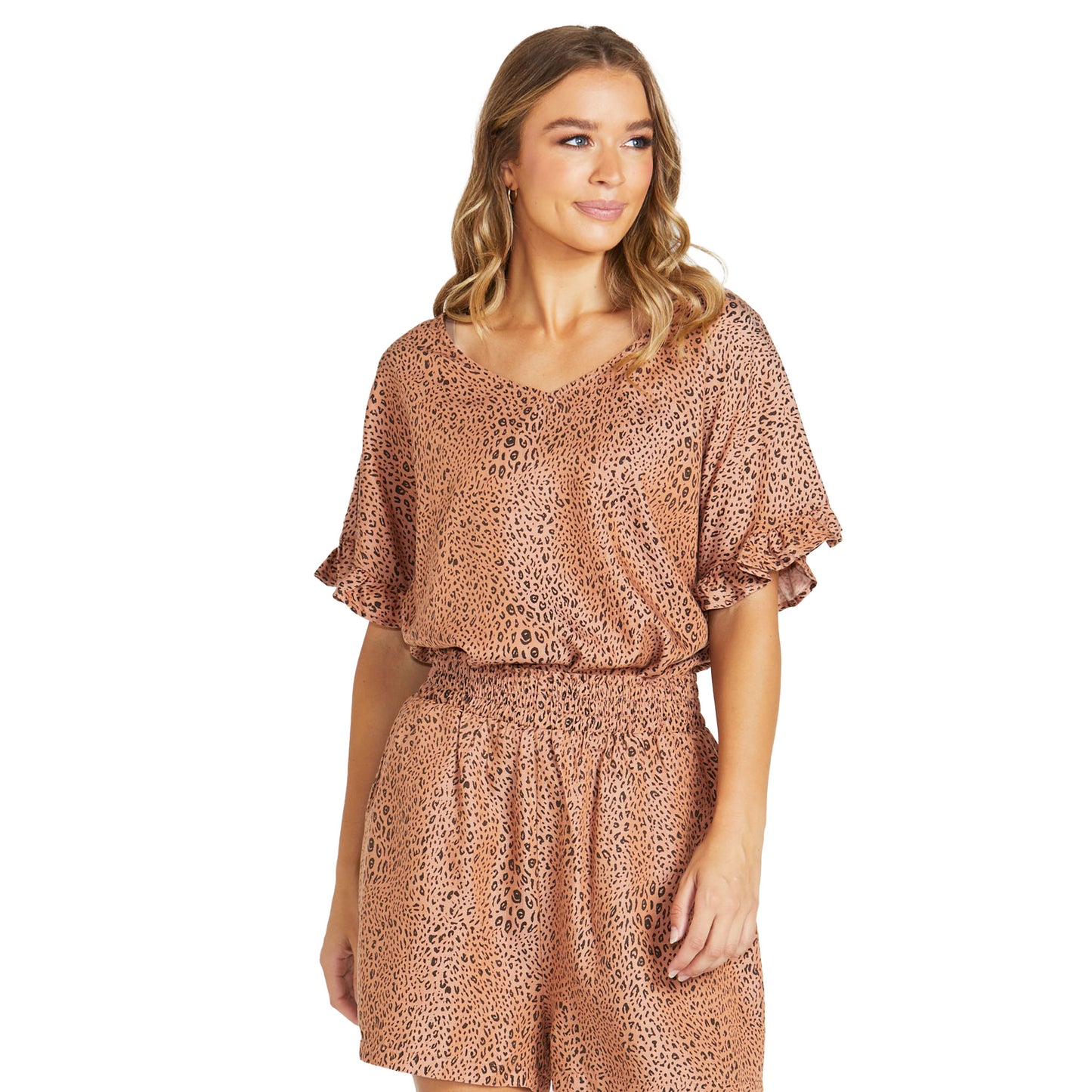 Davie Top - Sandy Tan Animal