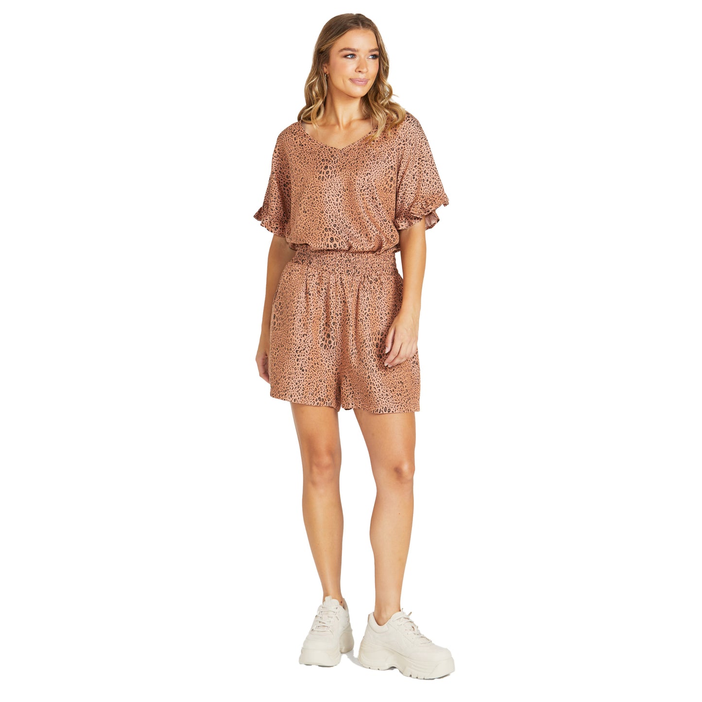 Davie Top - Sandy Tan Animal