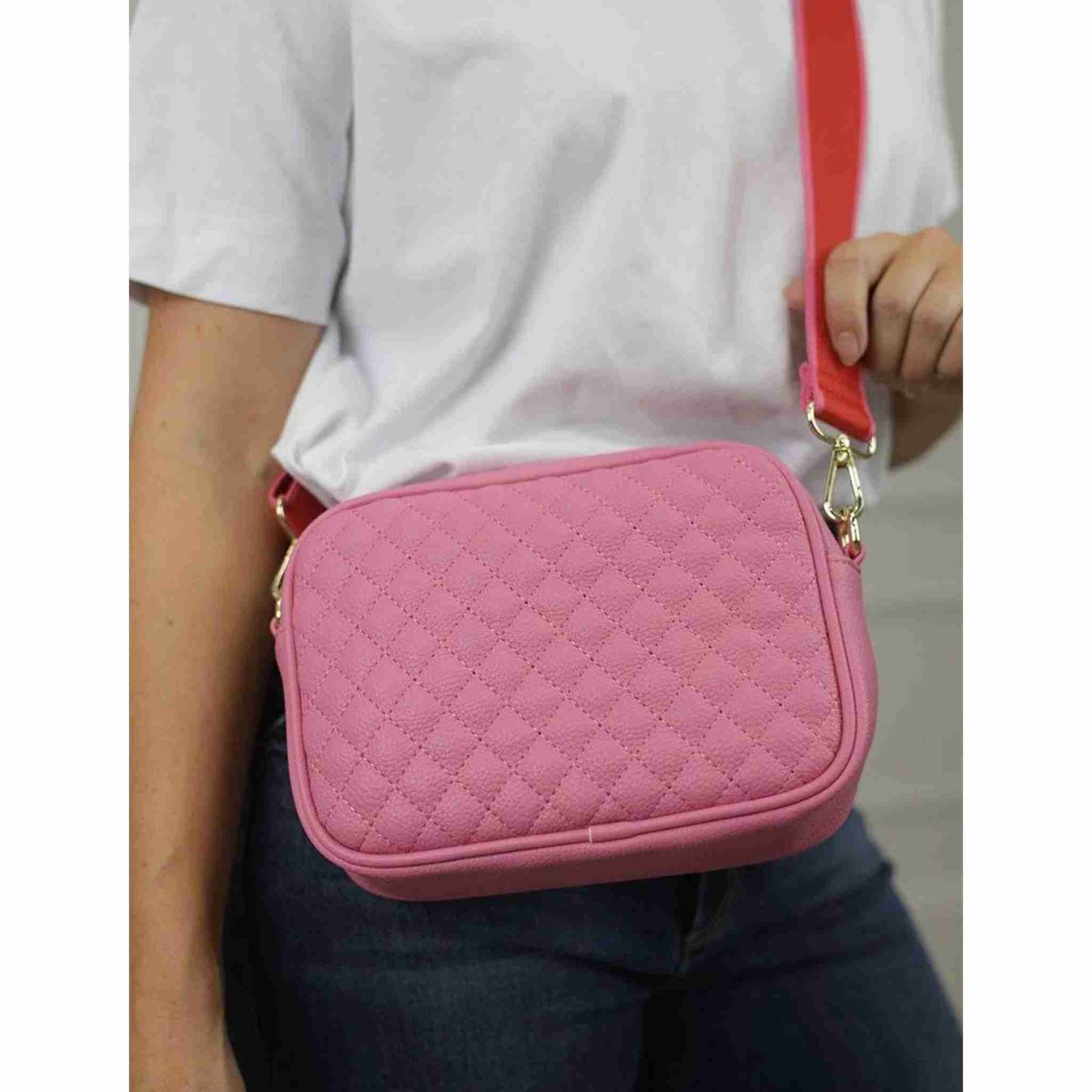 Ruby Stitch Cross Body Bag - Bright Pink