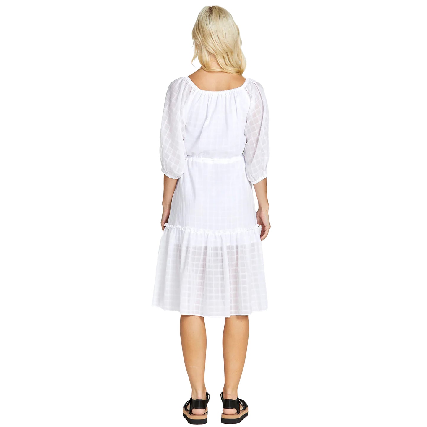 Ruby Tiered Midi Dress - White