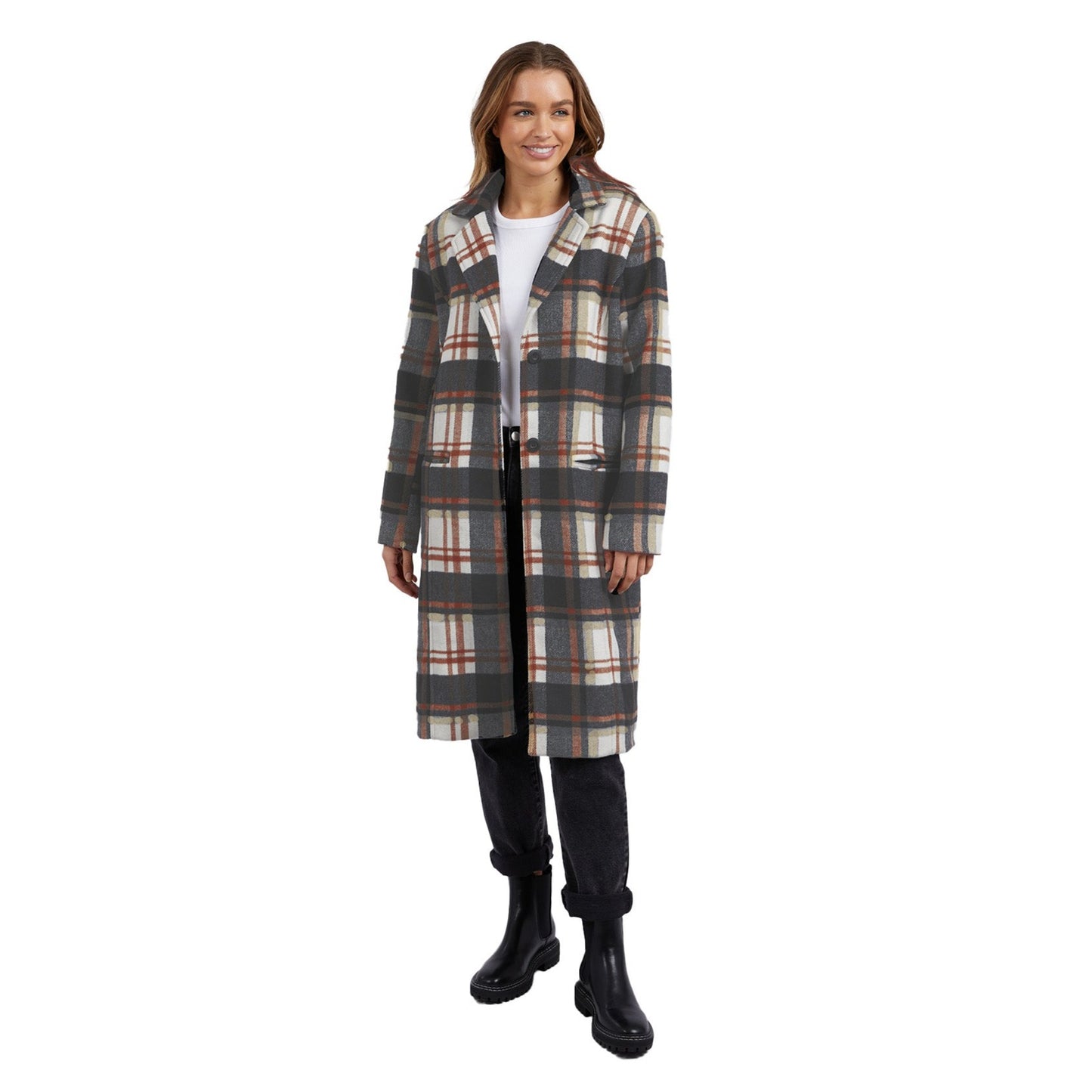 Westward Coat - Rust / Tan Check