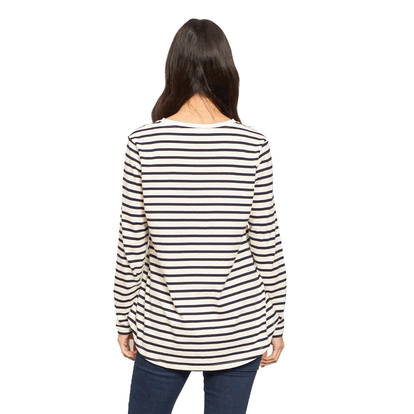 Sydney Long Sleeve Top - Blue & White Stripe