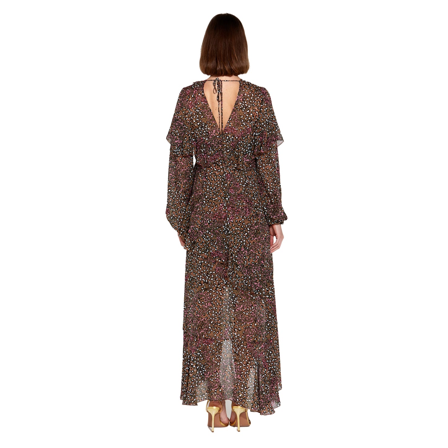 Untamed Ruffle Midi Dress - Animal