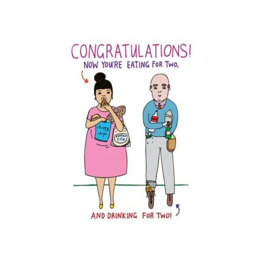 Congrats - Eating For Two - Greeting Card