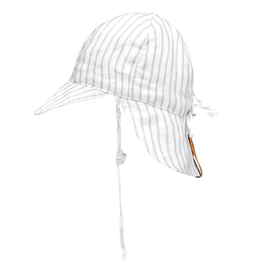 'Lounger' Baby Reversible Flap Sun Hat - Finley / Blanc