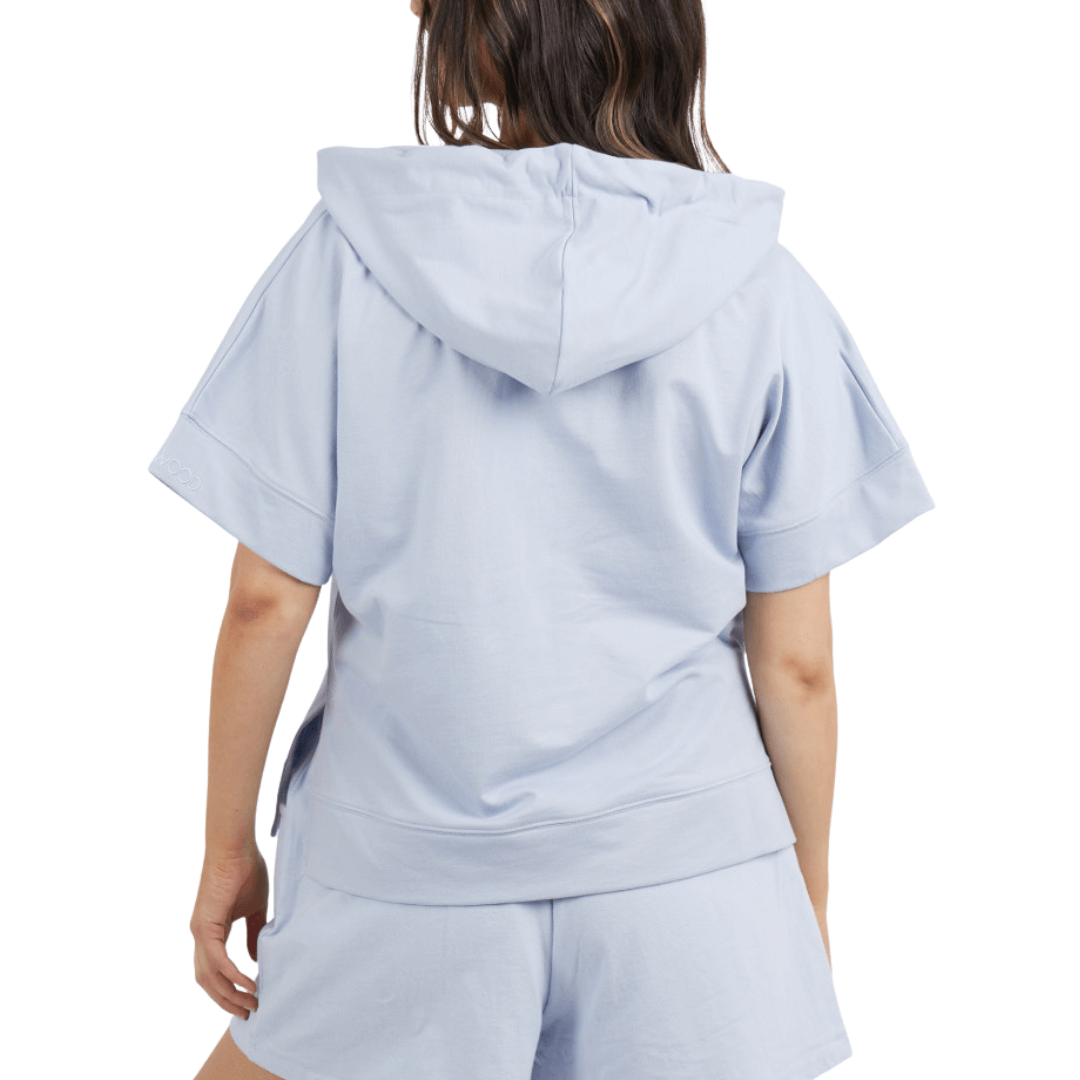 The Barre Hoody from Foxwood Leisure is a cosy and fresh short sleeve fleece that features a flattering V neck with drawcord hood and the ideal weight to go to-for your day-to-day activities. Available in store and online and Not Plain Jane.