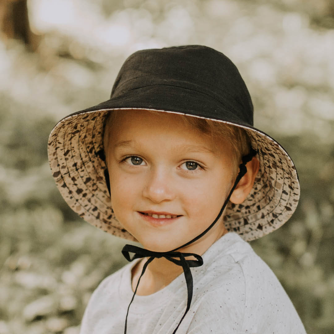 Kids Reversible Sun Hat - Terrazzo / Ebony