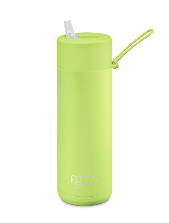 Pistachio Green - Ceramic Reusable Bottle (straw) - 20oz / 595ml