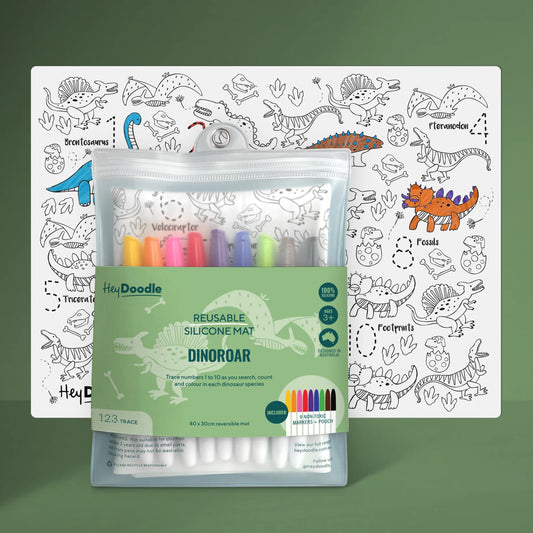 Hey Doodle - Reusable Colouring Mat - Dino Roar