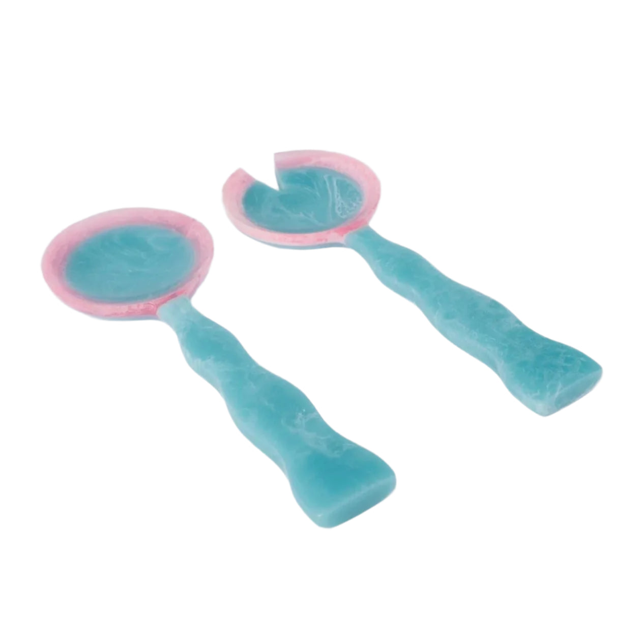 Athena Salad Servers - Blue & Pink