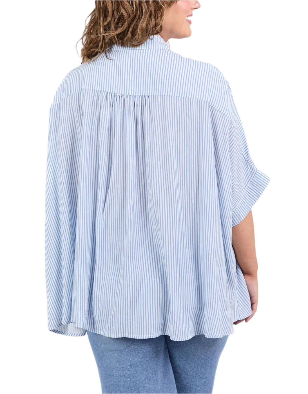 Luna Shirt - Dusk Blue & Mars Stripe